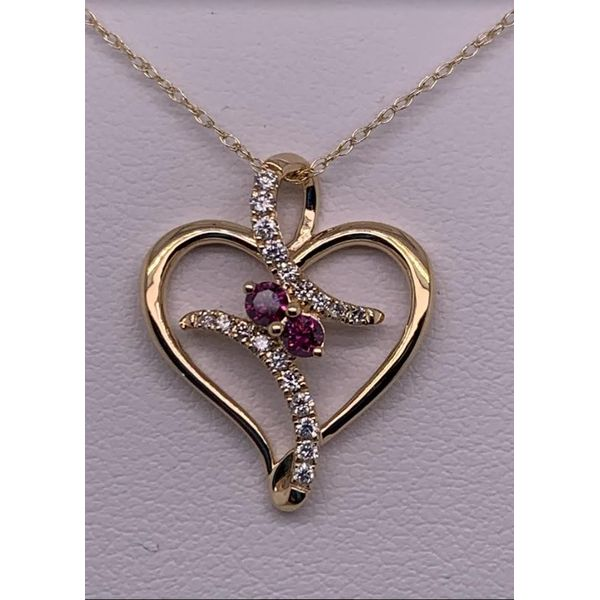 14K Yellow Gold 2 Of Us Purple Diamond Heart Pendant Confer’s Jewelers Bellefonte, PA