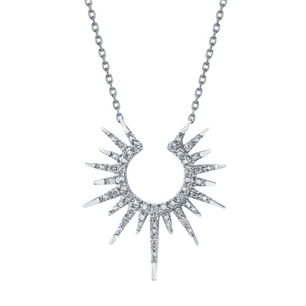 10 Karat White Gold Small Diamond Sunburst Necklace - .06CTW Confer’s Jewelers Bellefonte, PA