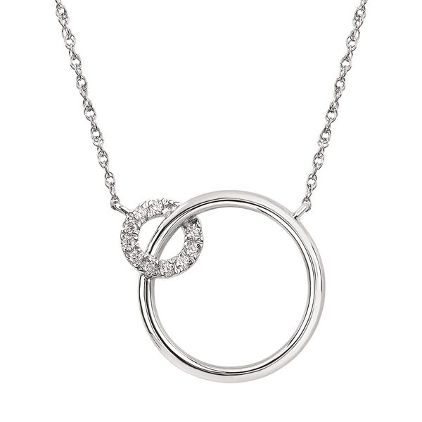 14K White Gold Double Circle Diamond Necklace Confer’s Jewelers Bellefonte, PA