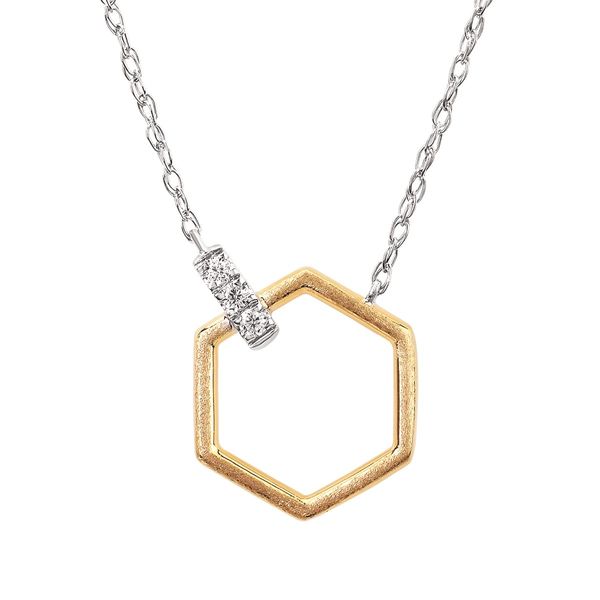 14 Karat Two Tone Hexagon Diamond Necklace Confer’s Jewelers Bellefonte, PA