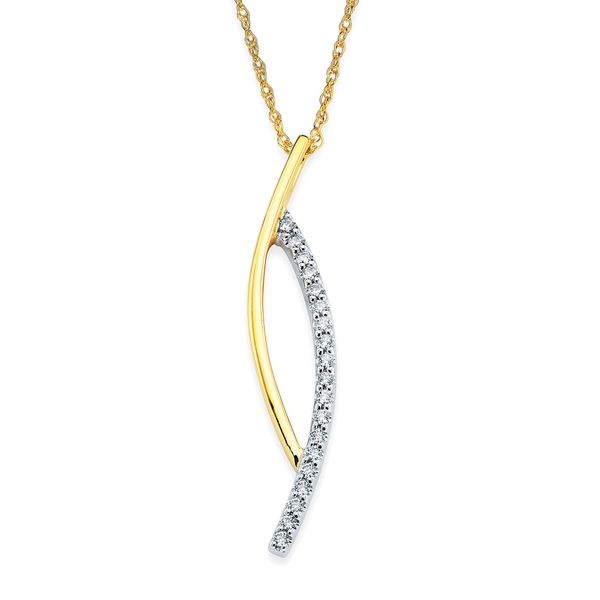 14 Karat Yellow And White Gold Diamond Open Bypass Pendant Confer’s Jewelers Bellefonte, PA
