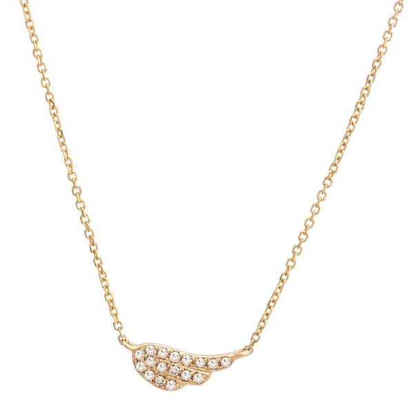 14 Karat Yellow Gold Diamond Angel Wing Necklace Confer’s Jewelers Bellefonte, PA
