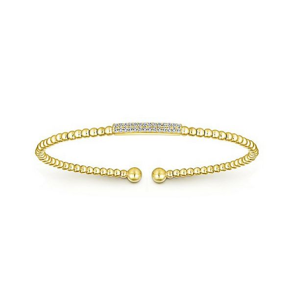 14K Yellow Gold Bujukan Bead Cuff Bracelet with Diamonds Confer’s Jewelers Bellefonte, PA