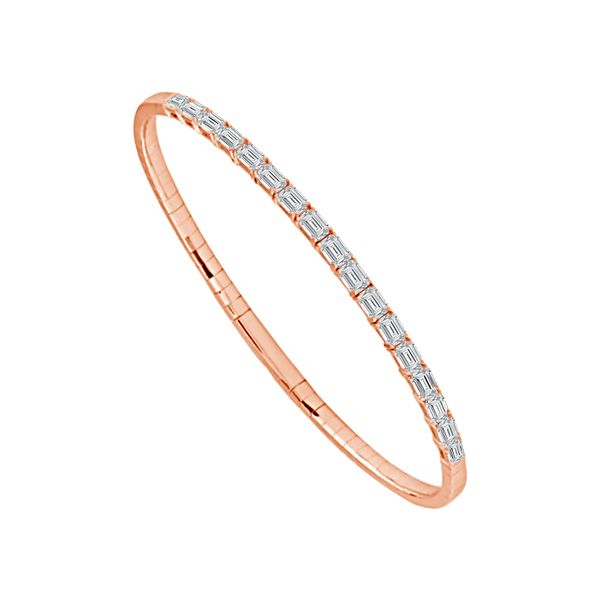 14 Karat Rose Gold Baguette Diamond Flexible Bangle Bracelet Confer’s Jewelers Bellefonte, PA