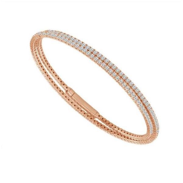 14 Karat Rose And White Gold Flexible Wrap Diamond Bangle Bracelet Confer’s Jewelers Bellefonte, PA
