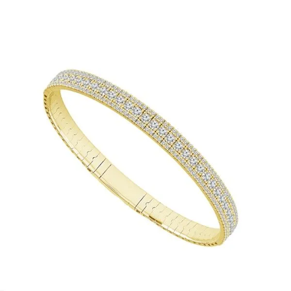 14 Karat Yellow Gold Flexible Bangle Diamond Bracelet Confer’s Jewelers Bellefonte, PA