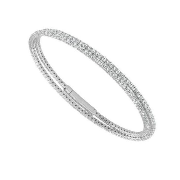 14 Karat White Gold Double Row Flexible Diamond Tennis Bracelet Confer’s Jewelers Bellefonte, PA