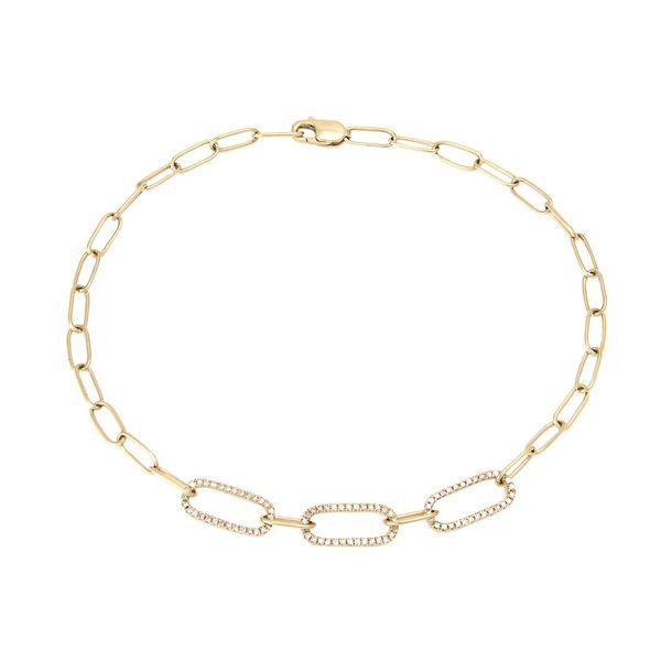 14 Karat Yellow Gold Diamond Paper Clip Bracelet Confer’s Jewelers Bellefonte, PA