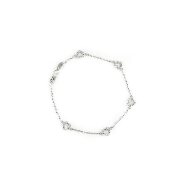 Sterling Silver Diamond Heart Station Bracelet Confer’s Jewelers Bellefonte, PA