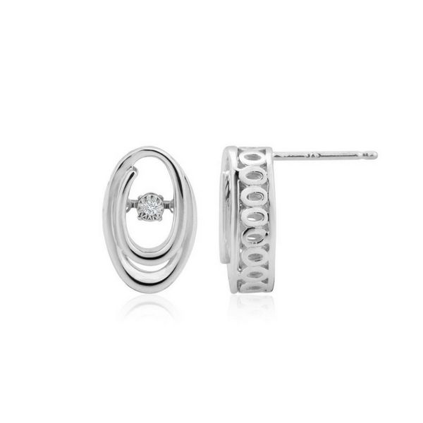 Sterling Silver Dancing Diamond Oval Earrings Confer’s Jewelers Bellefonte, PA