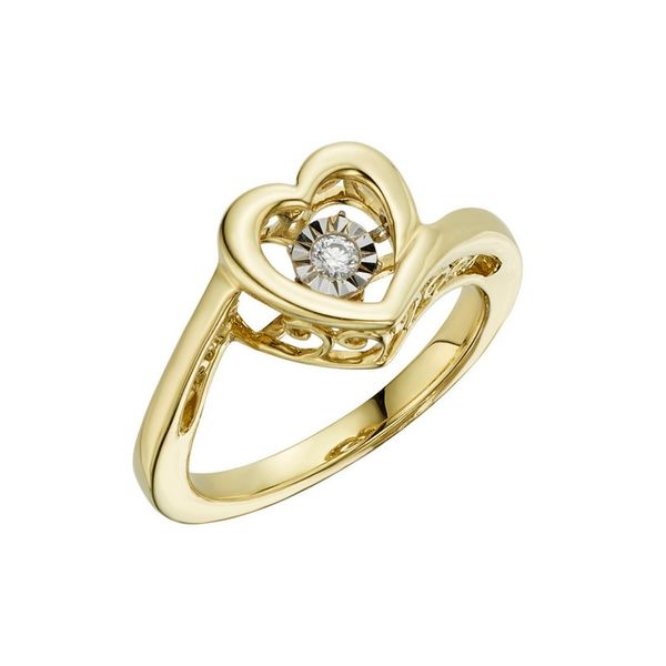 10K Yellow Gold .05ct Dancing Diamond Heart Ring Confer’s Jewelers Bellefonte, PA