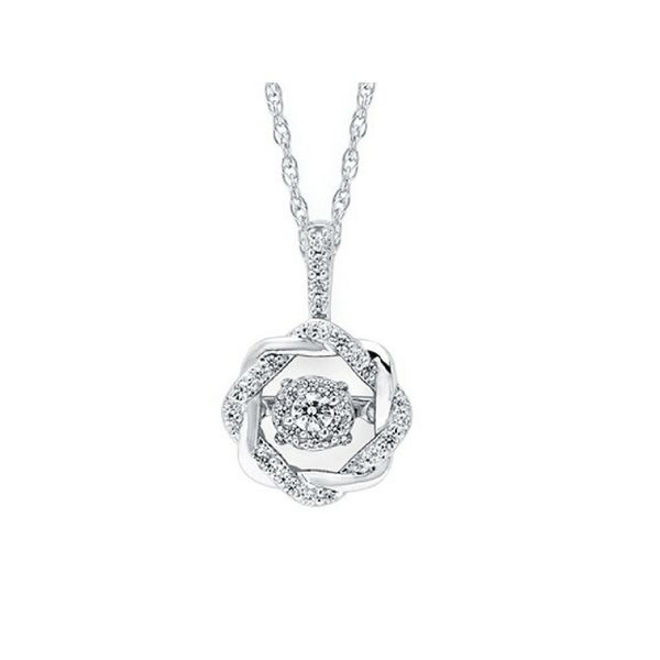 Sterling Silver Circular Dancing Diamond Pendant Confer’s Jewelers Bellefonte, PA