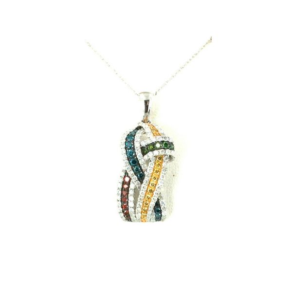 14K White Gold Multi-Colored Diamond Pendant Confer’s Jewelers Bellefonte, PA