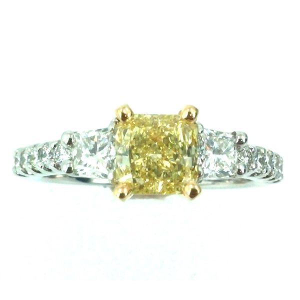 14K White Gold Square Radiant Cut Yellow Diamond Ring Confer’s Jewelers Bellefonte, PA