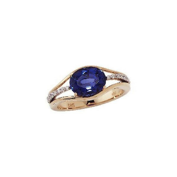 14K Gold Lab Created Blue Sappire & Diamond Ring Confer’s Jewelers Bellefonte, PA