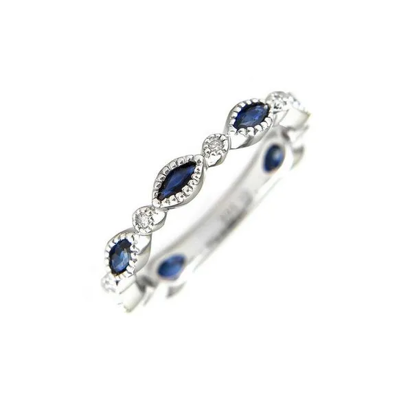 14K Blue Sapphire & Diamond Band Ring Confer’s Jewelers Bellefonte, PA