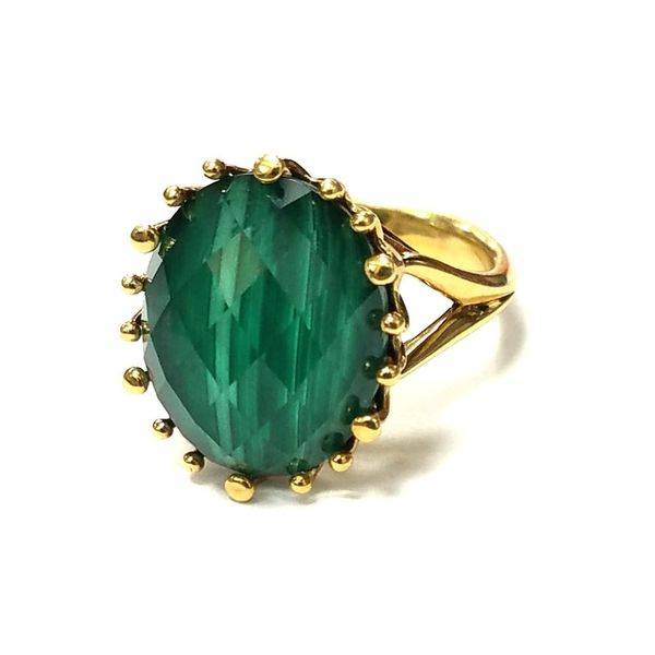 18K Gold Malachite & Crystal Doublet Ring Confer’s Jewelers Bellefonte, PA