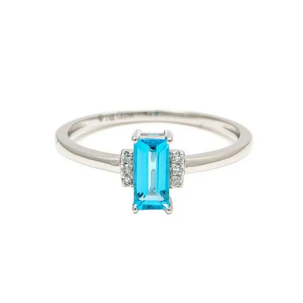 14K Gold Blue Topaz & Diamond Ring Confer’s Jewelers Bellefonte, PA