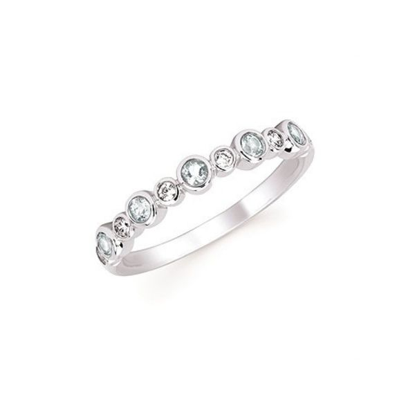 14k White Gold Bubble Birthstone Ring - March Confer’s Jewelers Bellefonte, PA