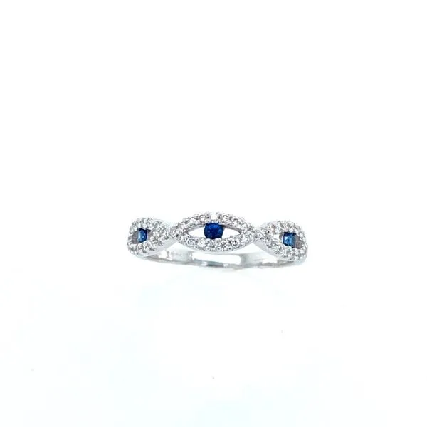 14k White Gold Diamond and Sapphire Band Confer’s Jewelers Bellefonte, PA