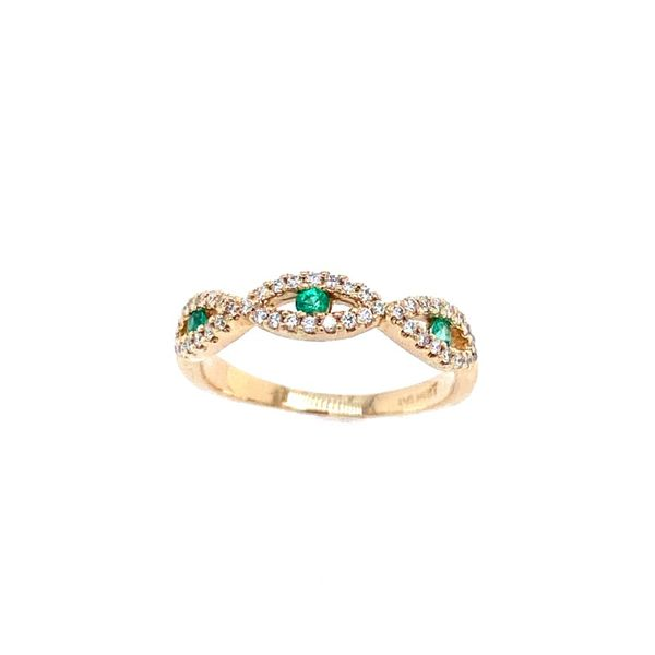 14k Yellow Gold Diamond and Emerald Band Confer’s Jewelers Bellefonte, PA
