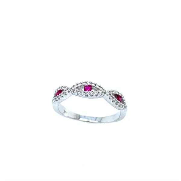 14k White Gold Diamond and Ruby Band Confer’s Jewelers Bellefonte, PA