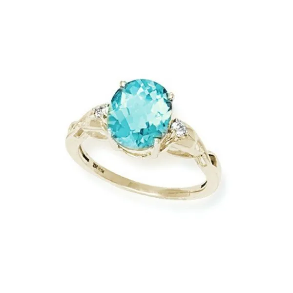 14K Gold Blue Topaz & Diamond Ring Confer’s Jewelers Bellefonte, PA