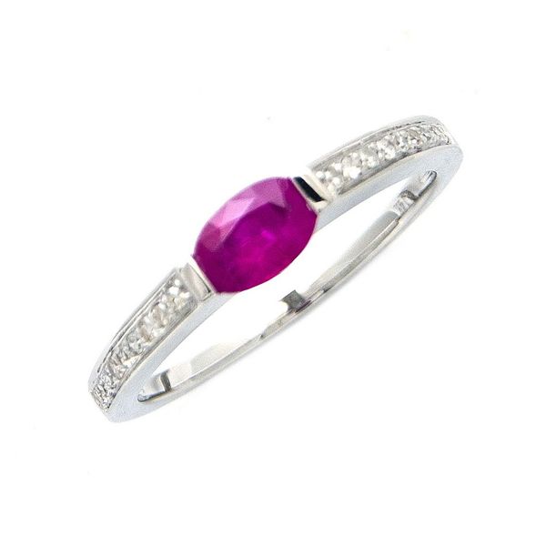 14K White Gold Fashion Oval Bezel Ruby Ring Confer’s Jewelers Bellefonte, PA