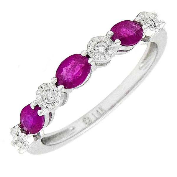 14K White Gold Ruby And Diamond Band Confer’s Jewelers Bellefonte, PA