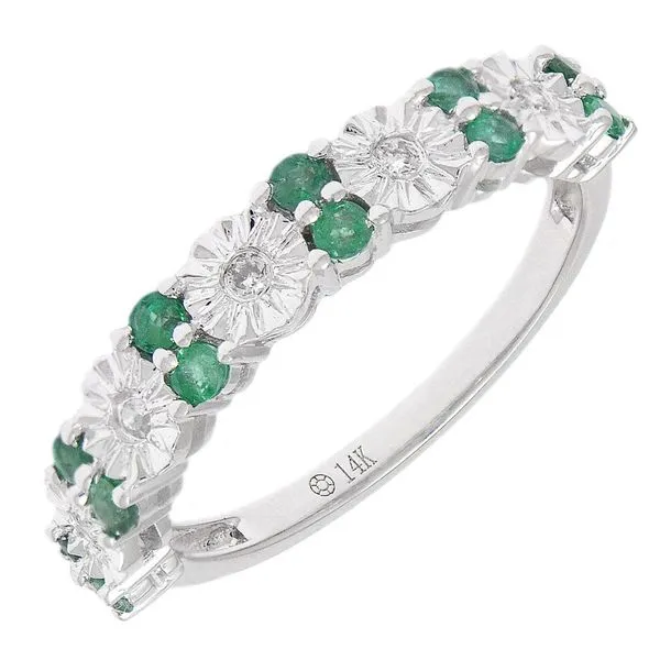 14K White Gold Emerald And Diamond Band Confer’s Jewelers Bellefonte, PA