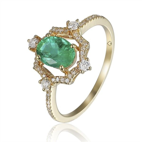 14K Yellow Gold Emerald and Diamond Ring Confer’s Jewelers Bellefonte, PA