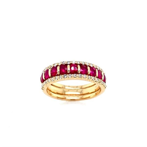 14k Yellow Gold Ruby and Diamond Band Confer’s Jewelers Bellefonte, PA