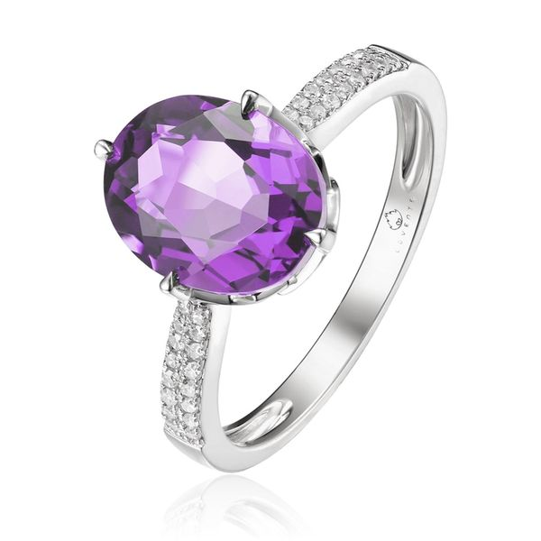 14K White Gold Amethyst and Diamond Ring Confer’s Jewelers Bellefonte, PA