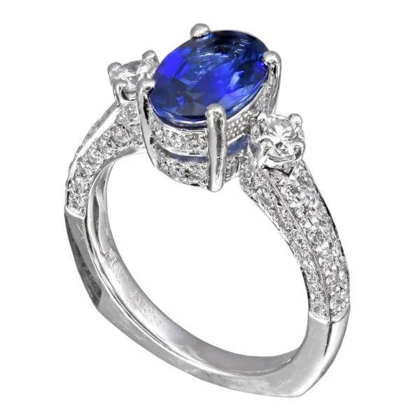 Platinum Sapphire And Diamond Ring Confer’s Jewelers Bellefonte, PA