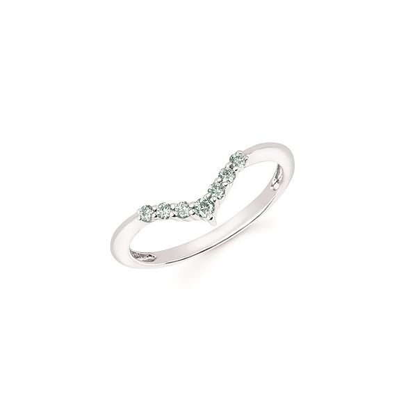 14K White Gold Chevron Aquamarine Stackable Ring - March Confer’s Jewelers Bellefonte, PA