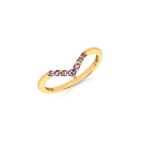 14K Yellow Gold Chevron Amethyst Stackable Ring - February Confer’s Jewelers Bellefonte, PA