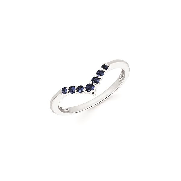 14K White Gold Chevron Sapphire Stackable Ring - September Confer’s Jewelers Bellefonte, PA