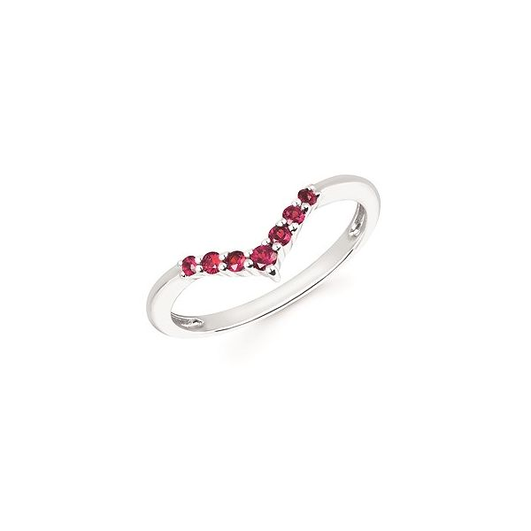14K White Gold Chevron Ruby Stackable Ring - July Confer’s Jewelers Bellefonte, PA