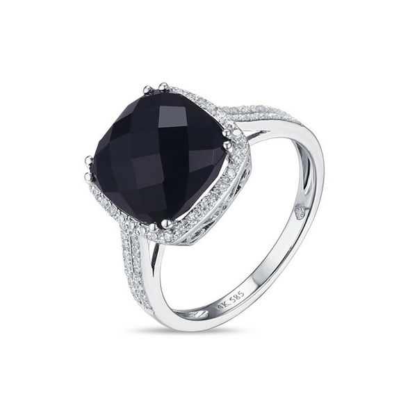 14K White Gold Black Onyx And Diamond Ring Confer’s Jewelers Bellefonte, PA