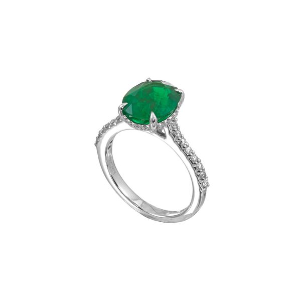 Platinum Columbian Emerald and Diamond Ring Confer’s Jewelers Bellefonte, PA