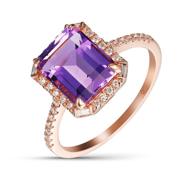 14K Rose Gold Amethyst and Diamond Ring Confer's Jewelers Bellefonte, PA