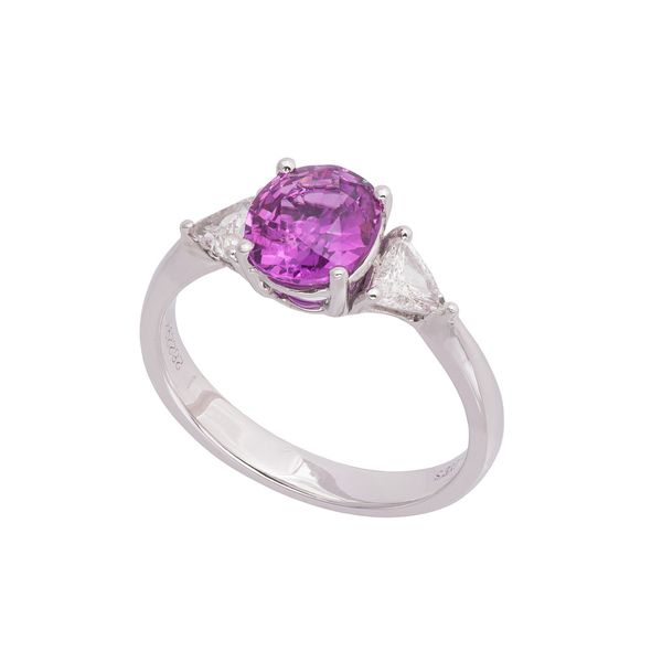 18K White Gold Pink Sapphire And Diamond Ring Confer’s Jewelers Bellefonte, PA