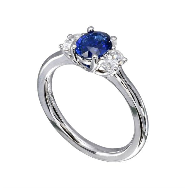 Platinum Sapphire And Diamond Three Stone Ring Confer’s Jewelers Bellefonte, PA