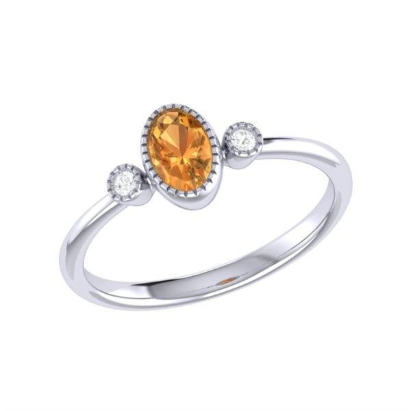 14K White Gold Citrine And Diamond Birthstone Ring Confer’s Jewelers Bellefonte, PA