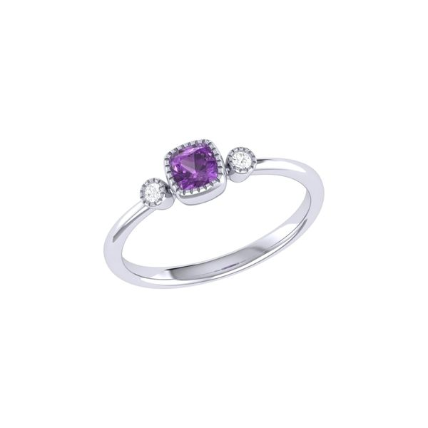 14K White Gold Amethyst And Diamond Birthstone Ring Confer’s Jewelers Bellefonte, PA