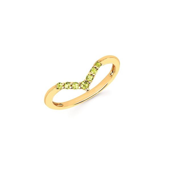 14K Yellow Gold Chevron Peridot Stackable Ring - August Confer’s Jewelers Bellefonte, PA