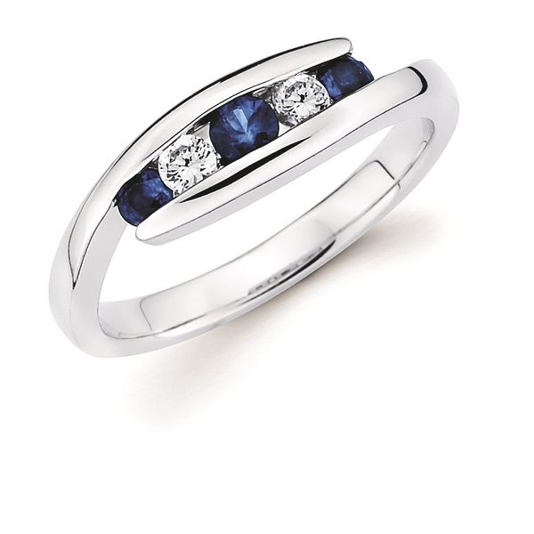 14K White Gold Diamond And Sapphire Fashion Ring Confer’s Jewelers Bellefonte, PA