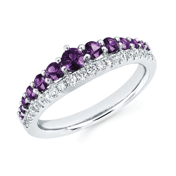 14K White Gold Purple Diamond Crown Ring Confer’s Jewelers Bellefonte, PA