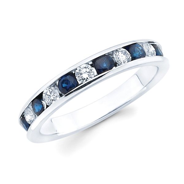 14K White Gold Sapphire And Diamond Band Confer's Jewelers Bellefonte, PA