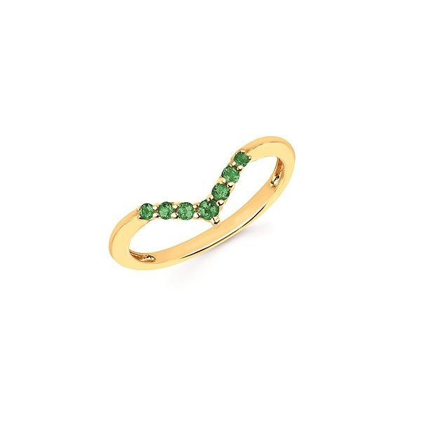 14K Yellow Gold Chevron Emerald Stackable Ring - May Confer’s Jewelers Bellefonte, PA